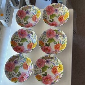 Nicole Miller melamine soup bowls never used tags still on bowls 6 bowls